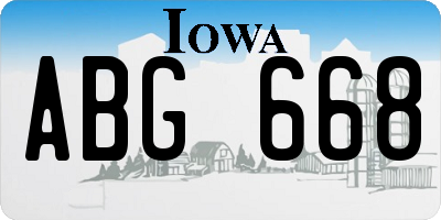 IA license plate ABG668