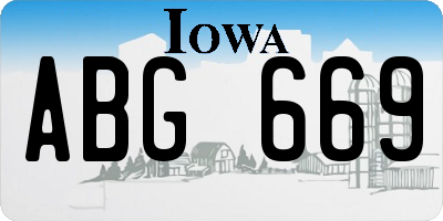 IA license plate ABG669