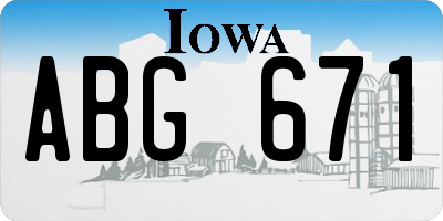 IA license plate ABG671
