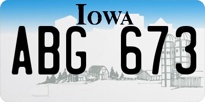 IA license plate ABG673