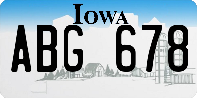 IA license plate ABG678