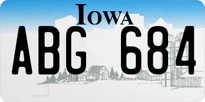 IA license plate ABG684