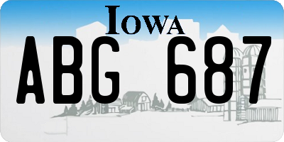 IA license plate ABG687
