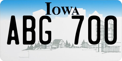 IA license plate ABG700