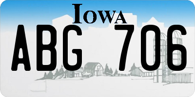 IA license plate ABG706