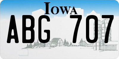 IA license plate ABG707