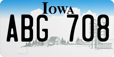 IA license plate ABG708