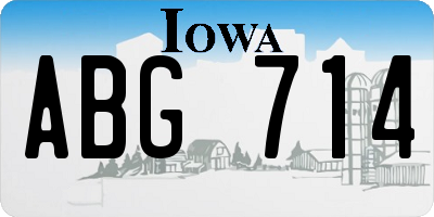 IA license plate ABG714