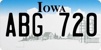 IA license plate ABG720