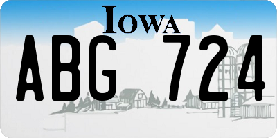 IA license plate ABG724