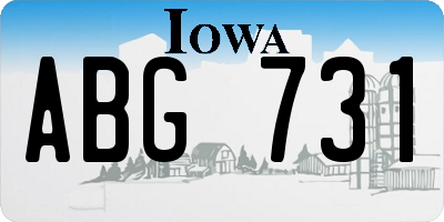 IA license plate ABG731