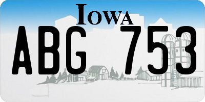 IA license plate ABG753