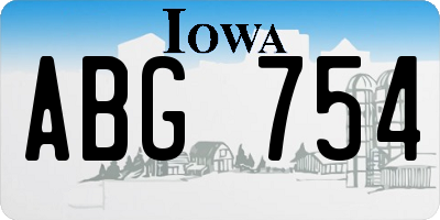IA license plate ABG754