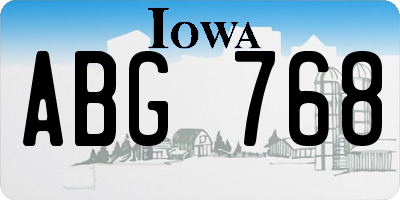 IA license plate ABG768