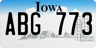 IA license plate ABG773