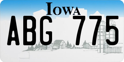 IA license plate ABG775
