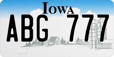 IA license plate ABG777