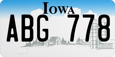 IA license plate ABG778
