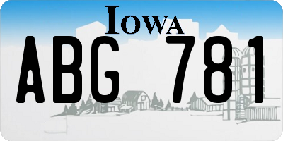 IA license plate ABG781