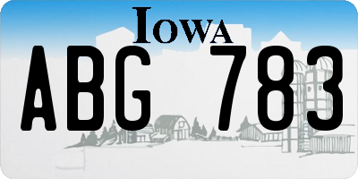 IA license plate ABG783