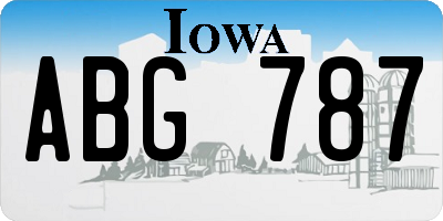 IA license plate ABG787