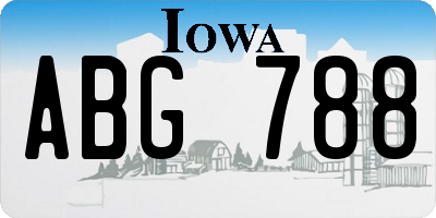 IA license plate ABG788
