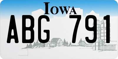 IA license plate ABG791