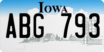 IA license plate ABG793
