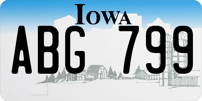 IA license plate ABG799