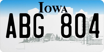 IA license plate ABG804