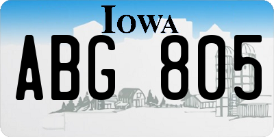 IA license plate ABG805