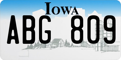 IA license plate ABG809