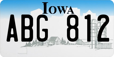 IA license plate ABG812