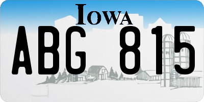 IA license plate ABG815