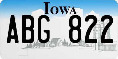 IA license plate ABG822