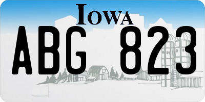 IA license plate ABG823