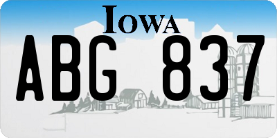 IA license plate ABG837