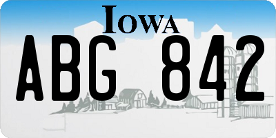 IA license plate ABG842