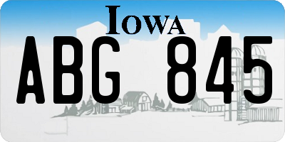 IA license plate ABG845