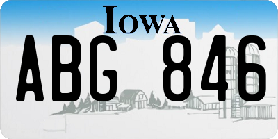 IA license plate ABG846