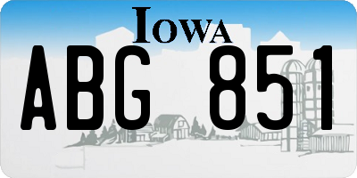 IA license plate ABG851