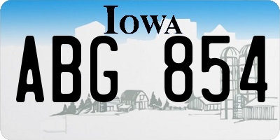 IA license plate ABG854