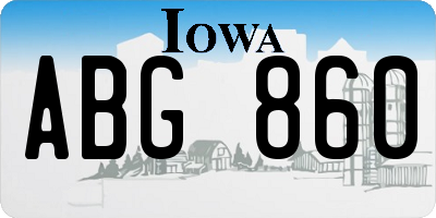 IA license plate ABG860