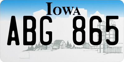 IA license plate ABG865