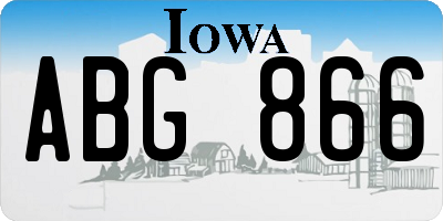 IA license plate ABG866