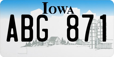 IA license plate ABG871