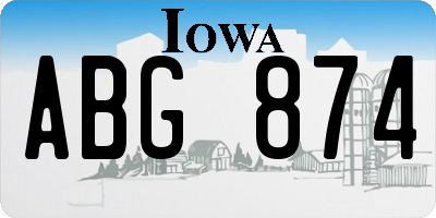 IA license plate ABG874