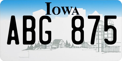 IA license plate ABG875