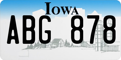 IA license plate ABG878