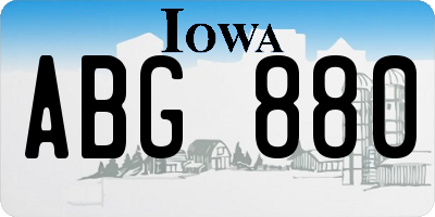 IA license plate ABG880